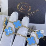 Van Cleef & Arpels Vintage Alhambra 5 Motif 18k Yellow Gold Turquoise Bracelet (4)