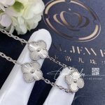 Van Cleef & Arpels Vintage Alhambra Bracelet, 5 Motifs 18k White Gold Vcarp9xe00 (4)