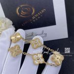 Van Cleef & Arpels Vintage Alhambra Bracelet, 5 Motifs Yellow Gold, Diamond Vcarp4kn00 (3)