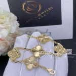 Van Cleef & Arpels Vintage Alhambra Bracelet, 5 Motifs Yellow Gold, Diamond Vcarp4kn00 (5)