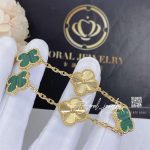 Van Cleef & Arpels Vintage Alhambra Bracelet, 5 Motifs Yellow Gold Guilloché And Malachite (5)