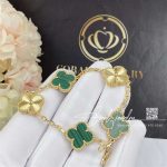 Van Cleef & Arpels Vintage Alhambra Bracelet, 5 Motifs Yellow Gold Guilloché And Malachite (6)