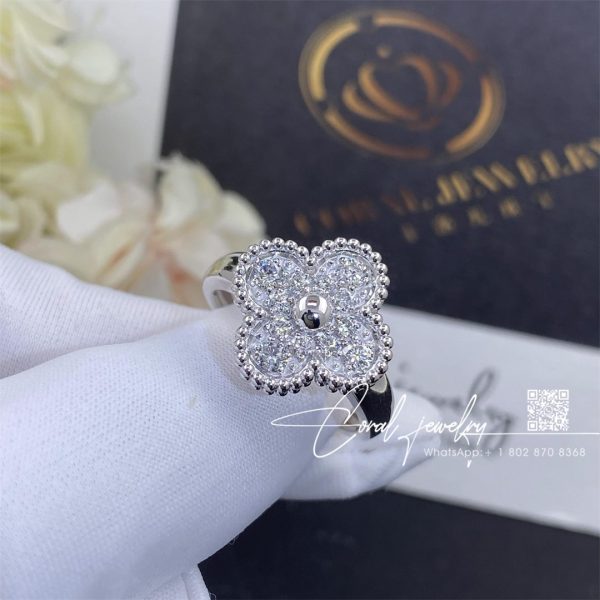 Van Cleef & Arpels Vintage Alhambra Ring White Gold, Diamond Vcaro26n00 (1)