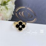 Van Cleef & Arpels Vintage Alhambra Ring Yellow Gold, Diamond, Onyx Vcara41000 (1)