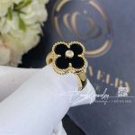 Van Cleef & Arpels Vintage Alhambra Ring Yellow Gold, Diamond, Onyx Vcara41000 (3)