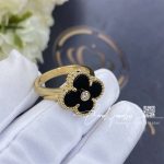 Van Cleef & Arpels Vintage Alhambra Ring Yellow Gold, Diamond, Onyx Vcara41000 (4)