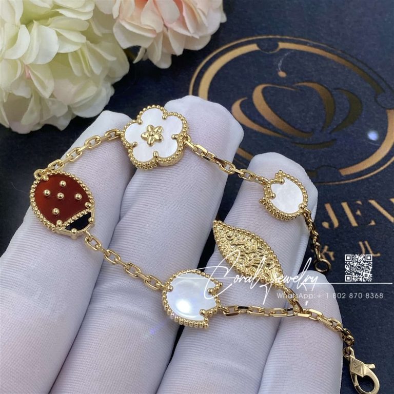 Van Cleef & Arpels Lucky Spring Bracelet, 5 Motifs Yellow Gold Edition (2)