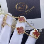 Van Cleef & Arpels Vvintage Alhambra Bracelet, 5 Motifs Yellow Gold, Carnelian Vcard35500 (5)