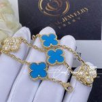 Van Cleef & Arpels Vintage Alhambra Limited Edition Diamond Turquoise Gold Bracelet (6)