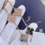 Van Cleef & Arpels Vintage Alhambra Bracelet, 5 Motifs Rose Gold, Diamond, Mother Of Pearl Vcarp2r100 (1)