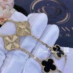 Van Cleef & Arpels Vintage Alhambra Bracelet, 5 Motifs Yellow Gold Guilloché And Onyx (3)