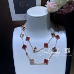 Van Cleef & Arpels Vintage Alhambra Long Necklace, 20 Motifs Rose Gold, Carnelian Vcarp7ro00 (1)