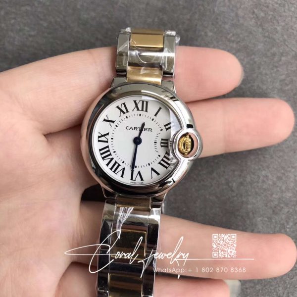 Replica Ballon Bleu De Cartier 28mm W69007z3 Af Factory White Dial (1)