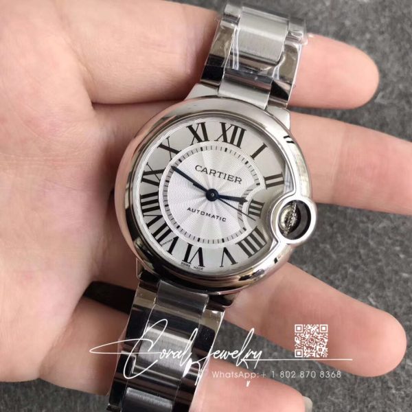 Replica Ballon Bleu De Cartier 28mm W69010z4 Af Factory Stainless Steel White Dial (2)