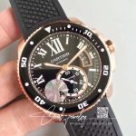 Replica Calibre De Cartier Diver W7100052 42mm Jf Factory Black Dial (2)