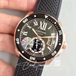 Replica Calibre De Cartier Diver W7100052 42mm Jf Factory Black Dial (3)