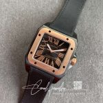 Replica Cartier De Santos 100th Anniversary W2020009 Rb Factory 18k Rose Gold Black Dial (9)