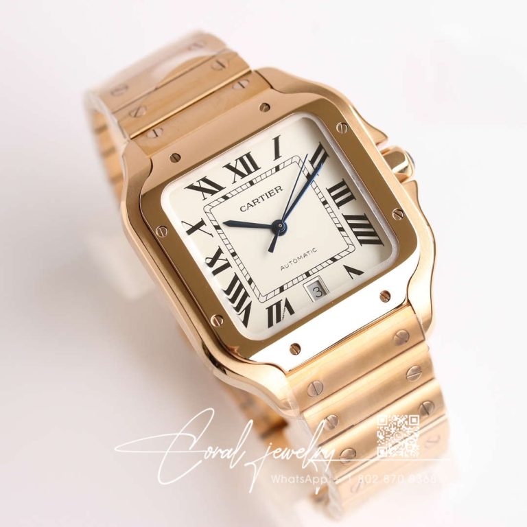 Replica Cartier De Santos 40mm V6 Factory 18k Rose Gold Case White Dial (2)