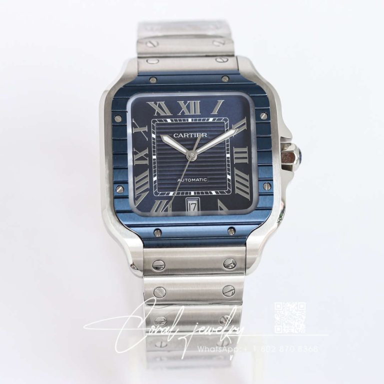 Replica Cartier Santos Gf Factory Blue Bezel (1)