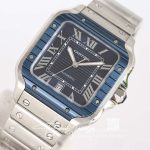 Replica Cartier Santos Gf Factory Blue Bezel (3)