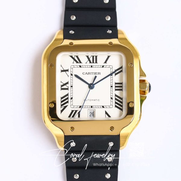 Replica Cartier Santos Wgsa0009 Gf Factory V2 Yellow Case (1)