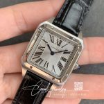 Replica Cartier Santos Wssa0023 Ladies Black Strap (3)