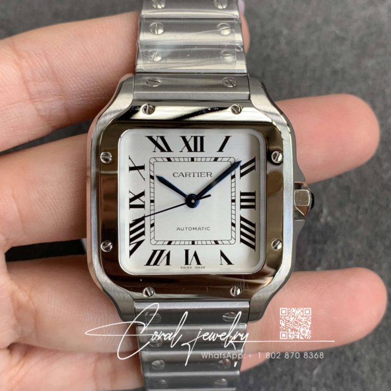 Replica Cartier Santos Wssa0029 Gf Factory Silver White Dial (1)