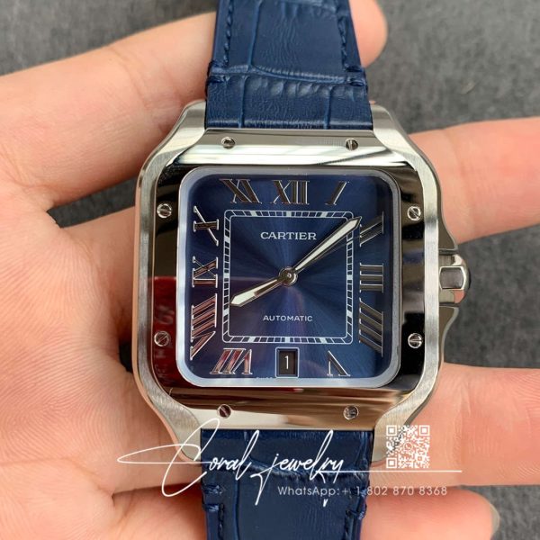 Replica Cartier Santos Wssa0030 V6 Factory Blue Strap (1)