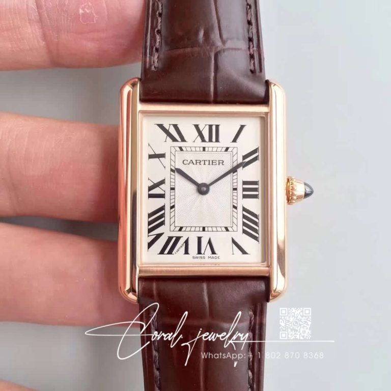 Replica Cartier Tank W5200024 K11 Factory Brown Leather Strap (1)