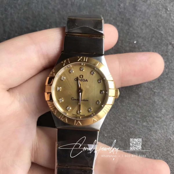 Replica Omega Constellation Ladies 27mm Tw Factory Gold Dial (1)