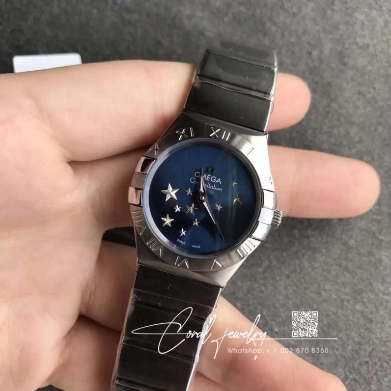 Replica Omega Constellation Quartz Ladies 27mm Tw Factory Blue Dial (2)