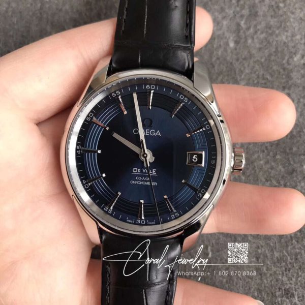 Replica Omega De Ville Hour Vision Co Axial 41mm 431.33.41.21.03.001 3s Factory Blue Dial (1)