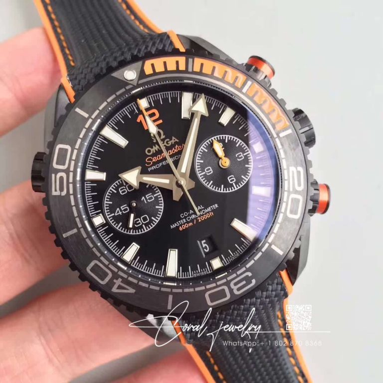 Replica Omega Seamaster Planet Ocean 600m Chronograph 215.32.46.51.01.001 Om Factory V2 Black Dial (2)