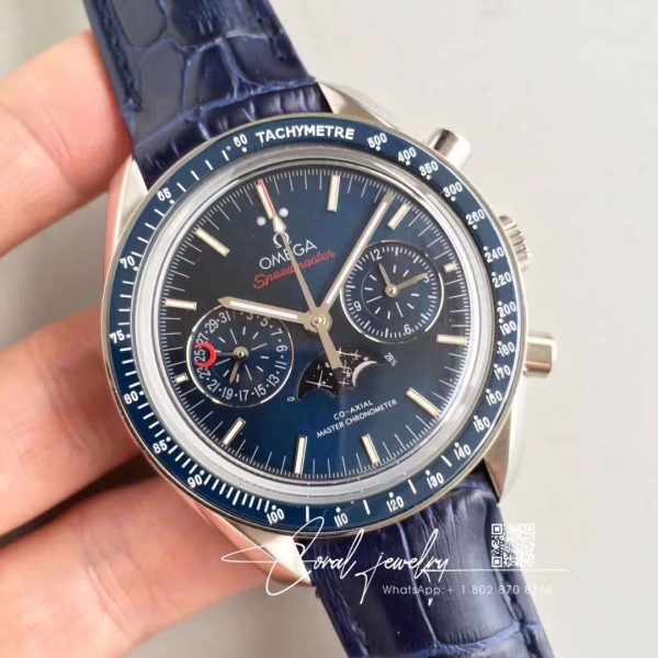 Replica omega speedmaster 44.25mm 304.33.44.52.03.001 bf factory blue dial (2)