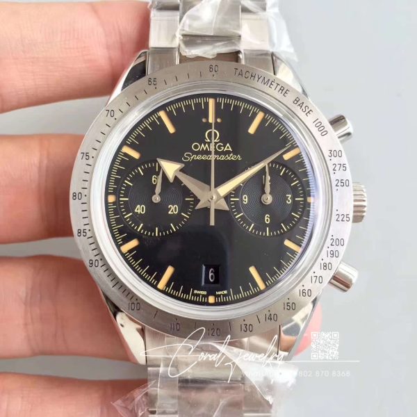 Replica omega speedmaster 57 co axial chronograph 331.10.42.51.01.002 om factory black dial (1)