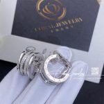 Bulgari Bvlgari B Zero1 18k White Gold Diamond Hoop Earrings Coral (6)