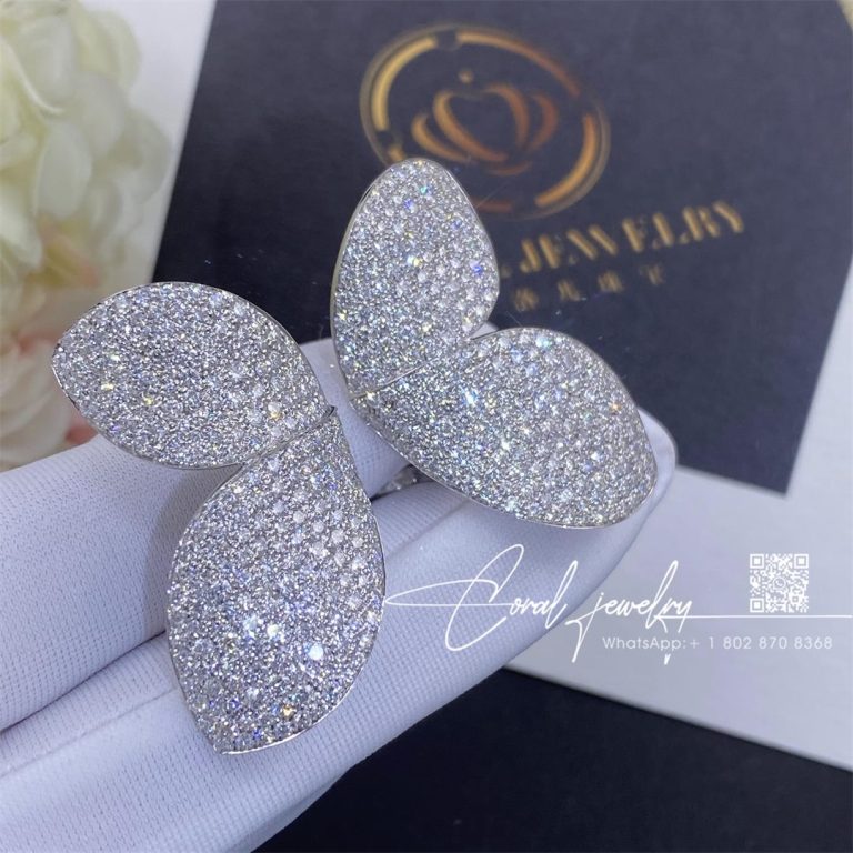 Pasquale Bruni Giardini Segreti Earrings Earrings In 18k White Gold With Diamonds Coral (2)