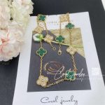 Van Cleef & Arpels Vintage Alhambra Necklace, 10 Motifs Yellow Gold, Diamond, Malachite Vcaro9j400 (7)