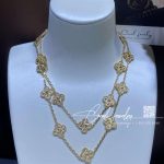 Van Cleef & Arpels Vintage Alhambra Long Necklace, 20 Motifs Yellow Gold Vcaro1ic00 (1)