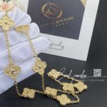 Van Cleef & Arpels Vintage Alhambra Necklace, 10 Motifs 18k Yellow Gold Vcaro1id00 (5)