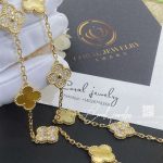 Van Cleef & Arpels Vintage Alhambra Necklace, 10 Motifs 18k Yellow Gold, Golden Mother Of Pearl (2)