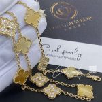 Van Cleef & Arpels Vintage Alhambra Necklace, 10 Motifs 18k Yellow Gold, Golden Mother Of Pearl (5)