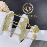 Van Cleef & Arpels Vintage Alhambra Necklace, 10 Motifs Yellow Gold, Jade (2)