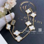 Van Cleef & Arpels Vintage Alhambra Necklace, 10 Motifs Yellow Gold, Mother Of Pearl Vcara42800 (4)