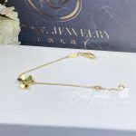 Van cleef & arpels frivole bracelet, mini model yellow gold, emerald vcarp7sc00 (1)