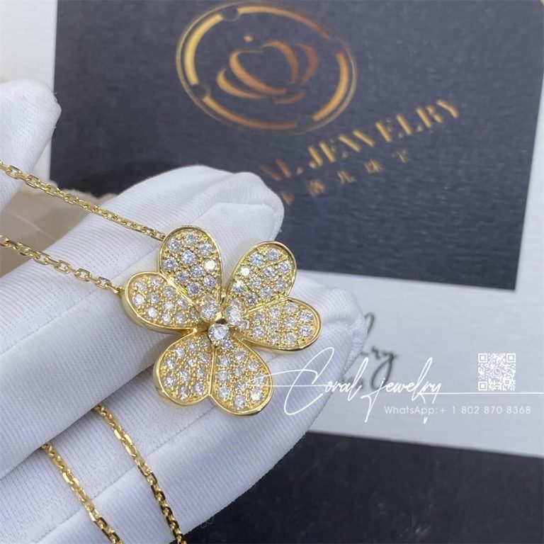 Van cleef & arpels frivole pendant, large model yellow gold, diamond vcarp0j700 (6)