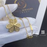 Van cleef & arpels frivole pendant, large model yellow gold, diamond vcarp0j700 (9)