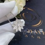 Van cleef & arpels lotus pendant, small model white gold, diamond vcaro6p600 (2)