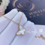 Van cleef & arpels lucky alhambra butterfly pendant yellow gold, mother of pearl vcard99500 (9)
