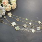 Van cleef & arpels magic alhambra long necklace, 16 motifs yellow gold, mother of pearl, onyx vcard79400 (1)